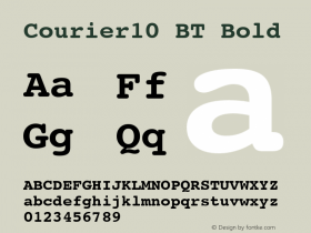 Courier10 BT Bold Version 1.01 emb4-OT图片样张