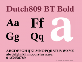 Dutch809 BT Bold Version 1.01 emb4-OT图片样张