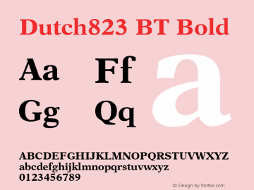 Dutch823 BT Bold Version 1.01 emb4-OT图片样张