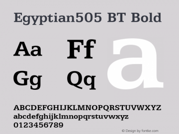 Egyptian505 BT Bold Version 1.01 emb4-OT图片样张