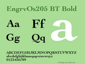 EngrvOs205 BT Bold Version 1.01 emb4-OT图片样张