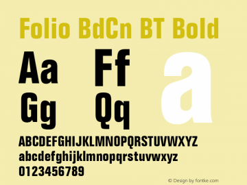 Folio BdCn BT Bold Version 1.01 emb4-OT图片样张