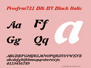 Freefrm721 Blk BT Black Italic Version 1.01 emb4-OT图片样张