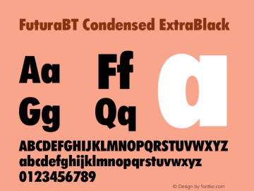 FuturaBT Cond ExtraBlack Version 3.10, build 16, s3图片样张