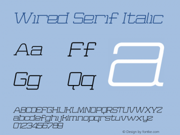 Wired Serif Italic OTF 1.0;PS 001.000;Core 116;AOCW 1.0 161 Font Sample