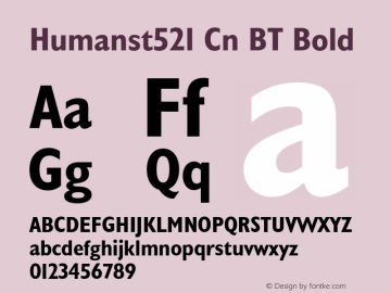 Humanst521 Cn BT Bold Version 1.01 emb4-OT图片样张