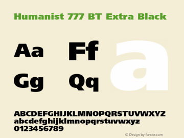 Humanist 777 BT Extra Black Version 1.02图片样张