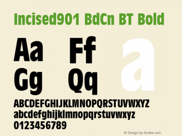 Incised901 BdCn BT Bold Version 1.01 emb4-OT图片样张