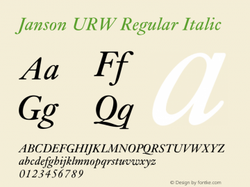 JansonURW-RegIta Version 1.000;PS 1.00;hotconv 1.0.57;makeotf.lib2.0.21895图片样张
