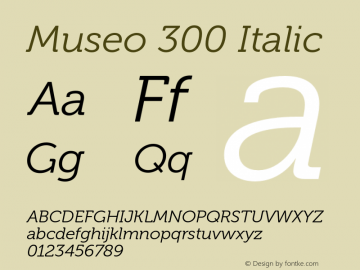 Museo-300Italic Version 2.002图片样张