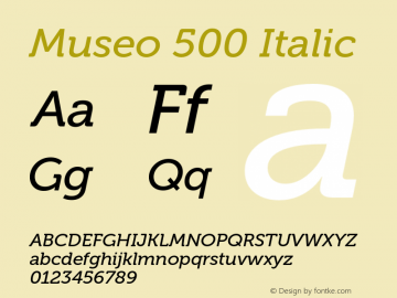 Museo-500Italic Version 2.002图片样张