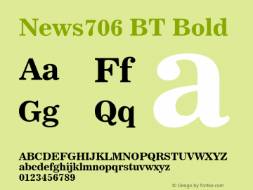 News706 BT Bold Version 1.01 emb4-OT图片样张