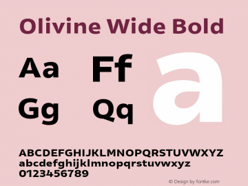 Olivine Wide Bold Version 1.000;PS 001.000;hotconv 1.0.88;makeotf.lib2.5.64775图片样张