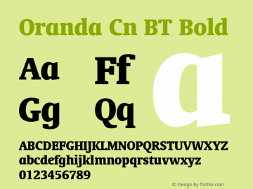 Oranda Cn BT Bold Version 1.01 emb4-OT图片样张