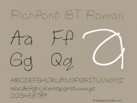 Richfont BT Roman Version 1.01 emb4-OT图片样张