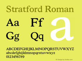 Stratford-Rom Version 1.000;PS 1.00;hotconv 1.0.57;makeotf.lib2.0.21895图片样张