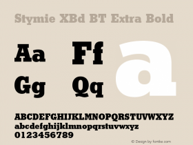 Stymie XBd BT Extra Bold Version 1.01 emb4-OT图片样张