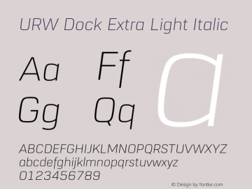 URW Dock Extra Light Italic Version 1.000;hotconv 1.0.105;makeotfexe 2.5.65592图片样张