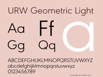 URWGeometric-Light Version 1.000;PS 1.00;hotconv 1.0.57;makeotf.lib2.0.21895图片样张