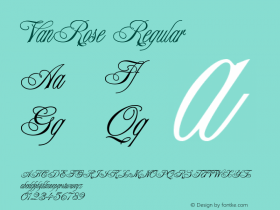 VanRose Regular Macromedia Fontographer 4.1 5/3/03 Font Sample