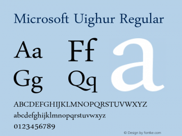 Microsoft Uighur Regular Version 0.90图片样张