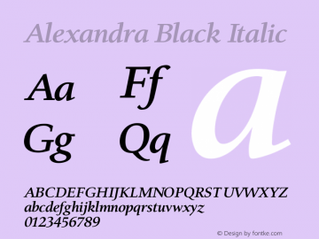 Alexandra-BlackItalic Version 001.001图片样张