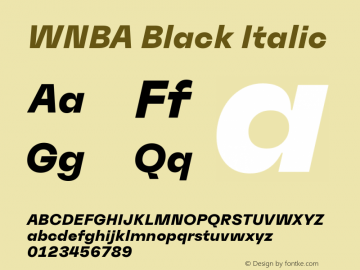 WNBA Black Italic Version 1.001;PS 1.1;hotconv 1.0.88;makeotf.lib2.5.647800图片样张