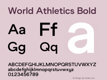 World Athletics Bold Version 1.000;PS 001.000;hotconv 1.0.88;makeotf.lib2.5.64775图片样张