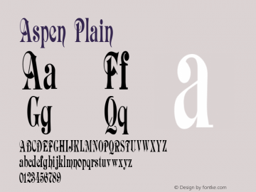 Aspen Plain Altsys Fontographer 3.3.1  5/10/92图片样张