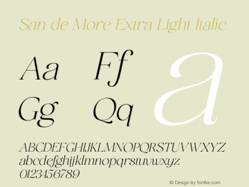 SandeMore-ExtraLightItalic Version 1.000图片样张