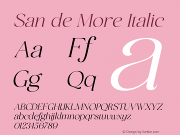 SandeMore-Italic Version 1.000图片样张