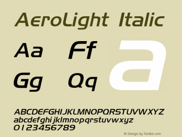 AeroLight Italic Rev. 003.000图片样张