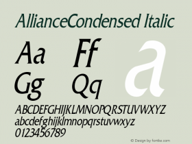 AllianceCondensed Italic Rev. 003.000图片样张