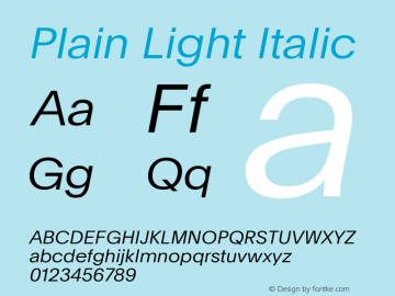 Plain Light Italic Version 2.002图片样张