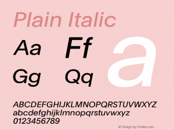 Plain Regular Italic Version 2.002图片样张