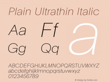 Plain Ultrathin Italic Version 2.002图片样张