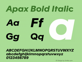 Apax Bold Italic Version 2.002图片样张