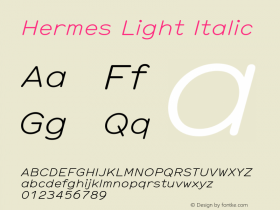 Hermes Light Italic Version 6.000图片样张