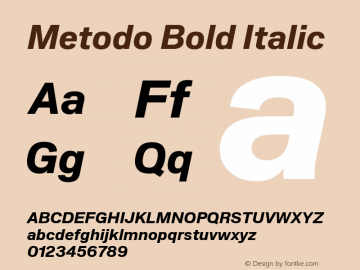 Metodo Bold Italic Version 1.001; build 0001图片样张