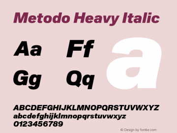 Metodo Heavy Italic Version 1.001; build 0001图片样张