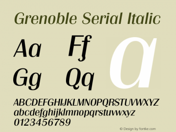 GrenobleSerial-Italic Version 1.000图片样张