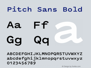 Pitch Sans Bold Version 1.001;PS 1.1;hotconv 16.6.51;makeotf.lib2.5.65220图片样张