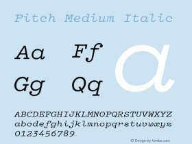 Pitch Medium Italic Version 1.001图片样张