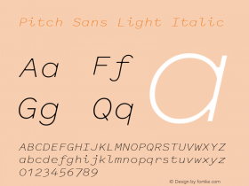 Pitch Sans Light Italic Version 1.001图片样张