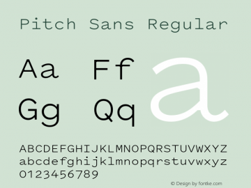 Pitch Sans Regular Version 1.001图片样张