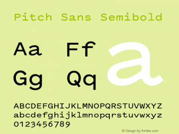 Pitch Sans Semibold Version 1.001图片样张