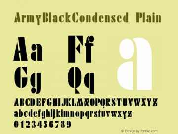 ArmyBlackCondensed Plain Rev. 003.000 Font Sample