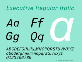 Executive Regular Italic Version 2.001图片样张