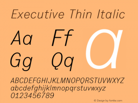 Executive Thin Italic Version 2.001图片样张