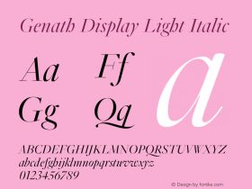 Genath Display Light Italic Version 4.001图片样张